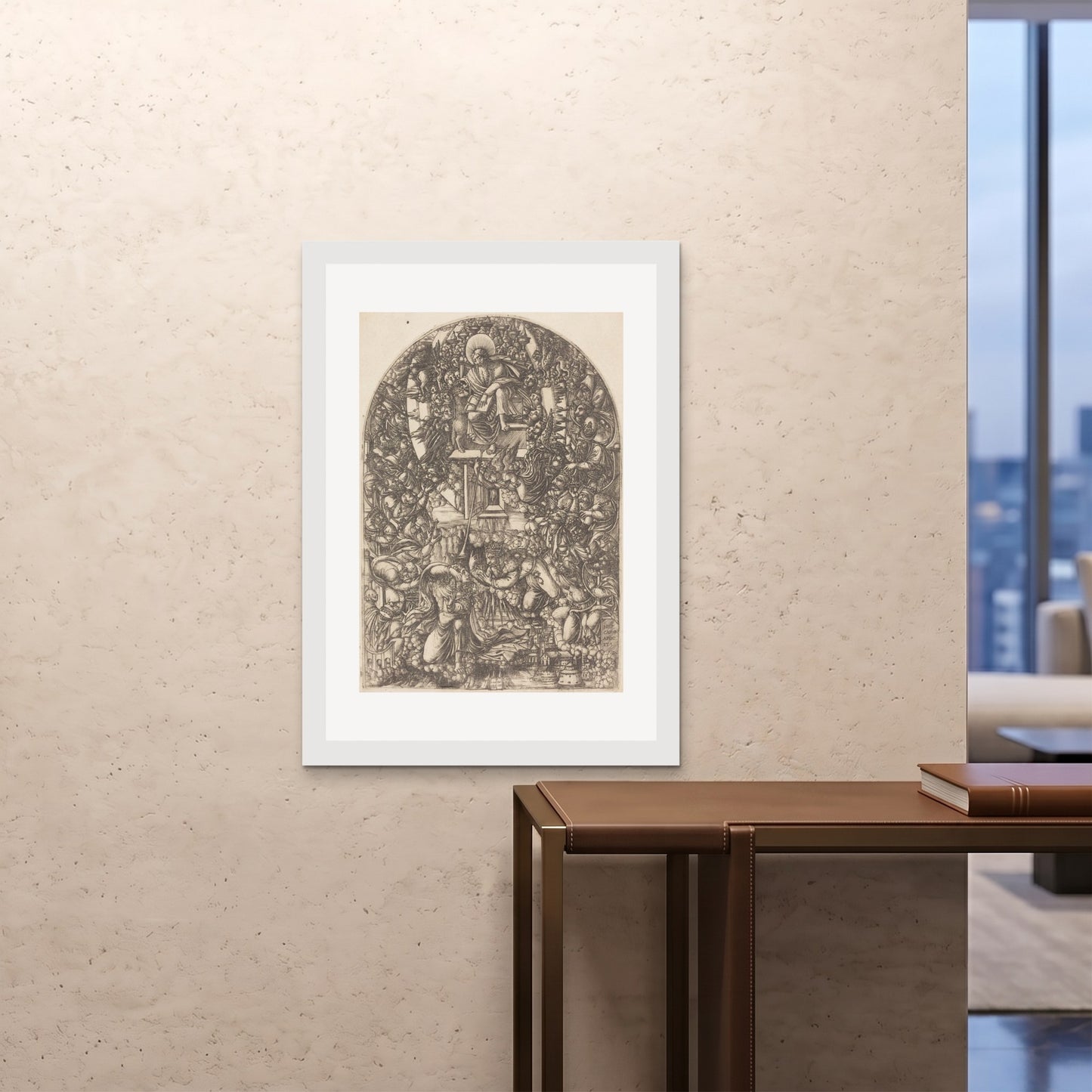 Orlonzo - FRAMED PRINT WHITE 28x4070x100cm ROOM