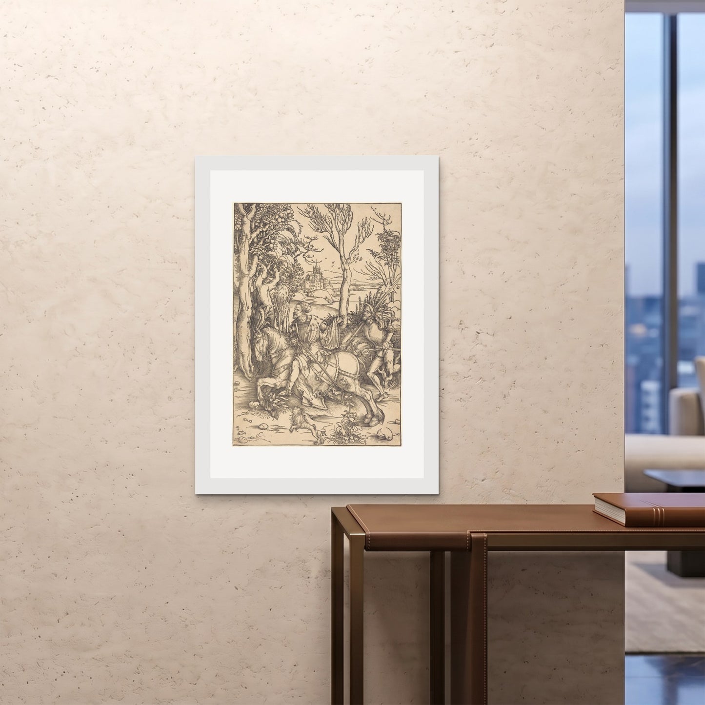 Orlonzo - FRAMED PRINT WHITE 28x4070x100cm ROOM