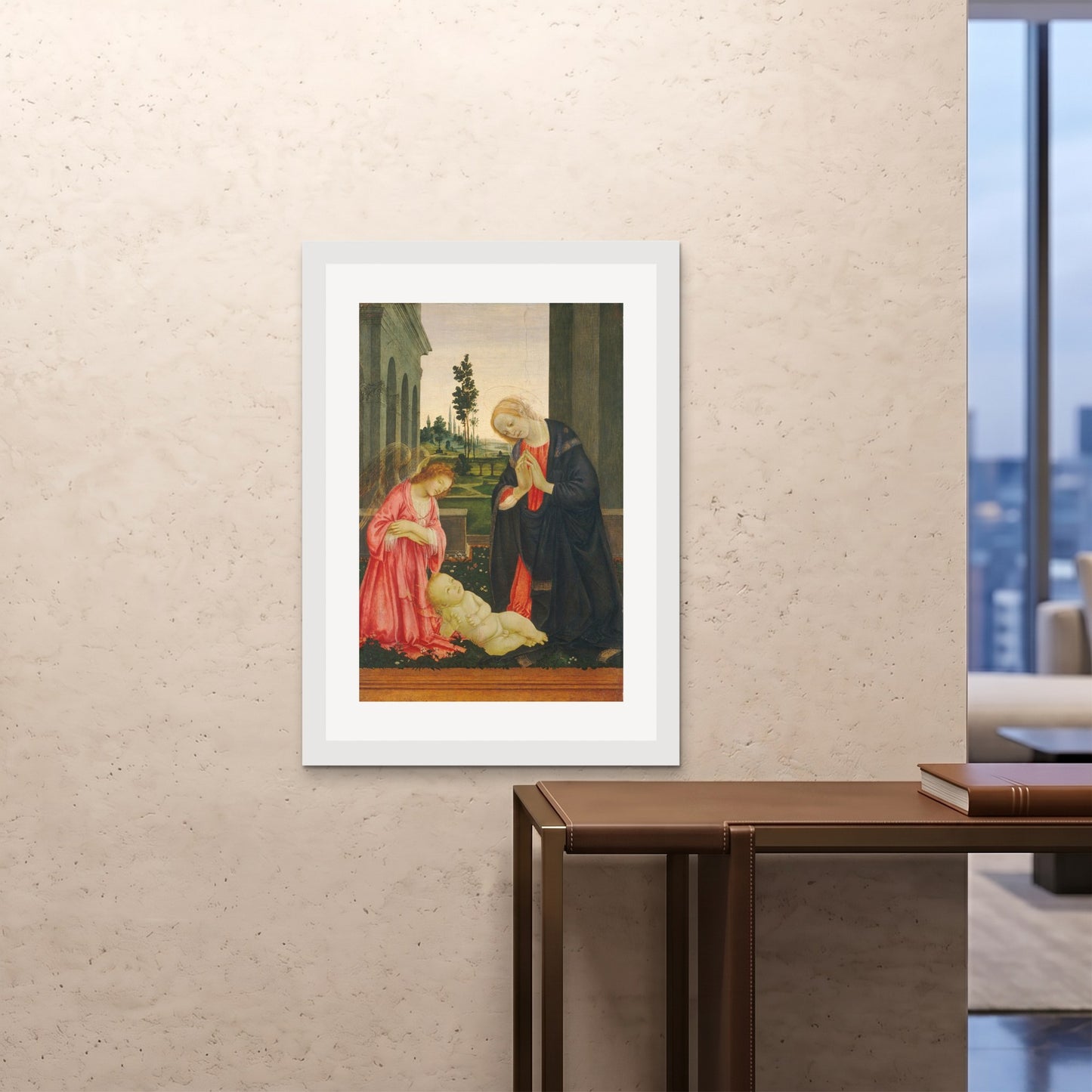 Orlonzo - FRAMED PRINT WHITE 28x4070x100cm ROOM