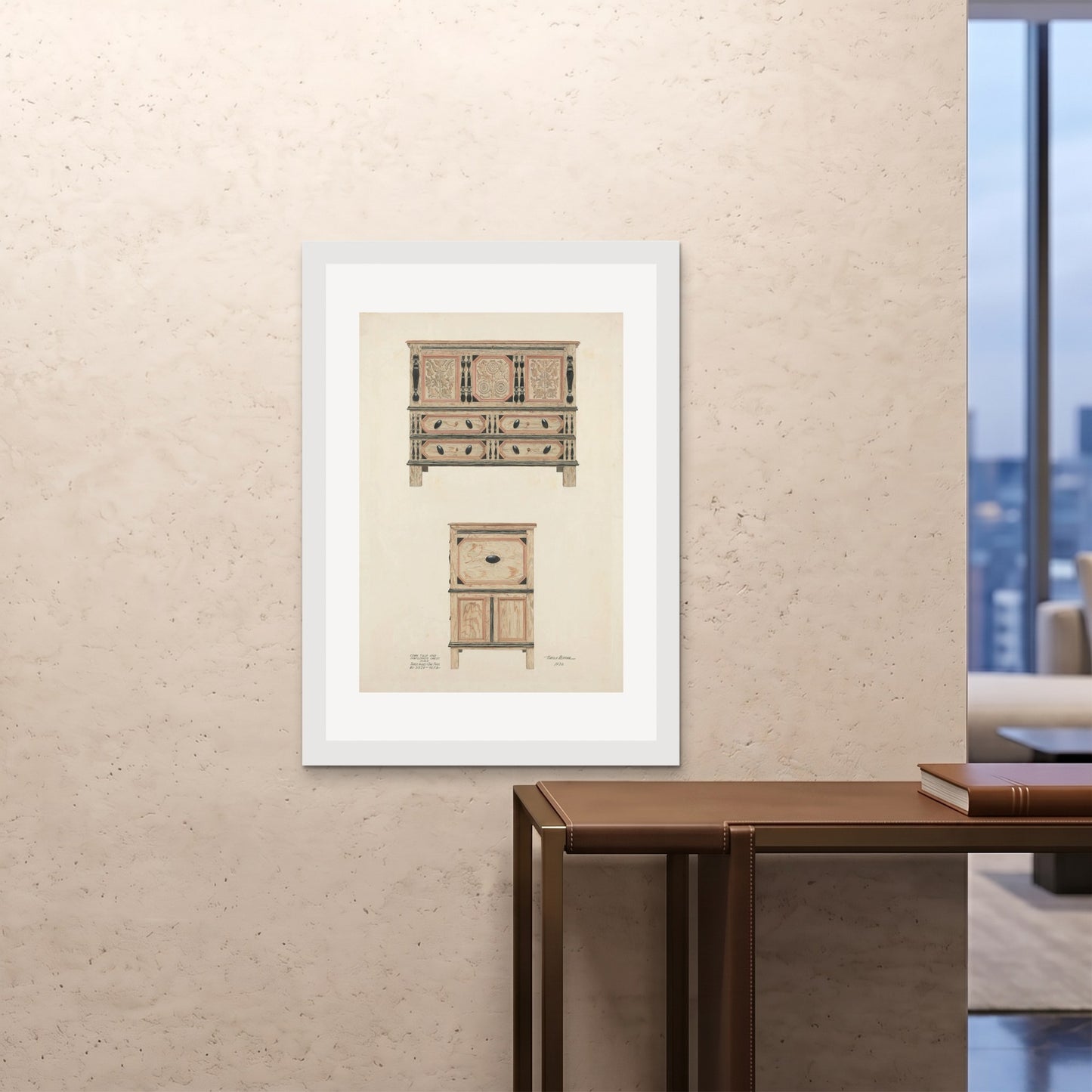 Orlonzo - FRAMED PRINT WHITE 28x4070x100cm ROOM