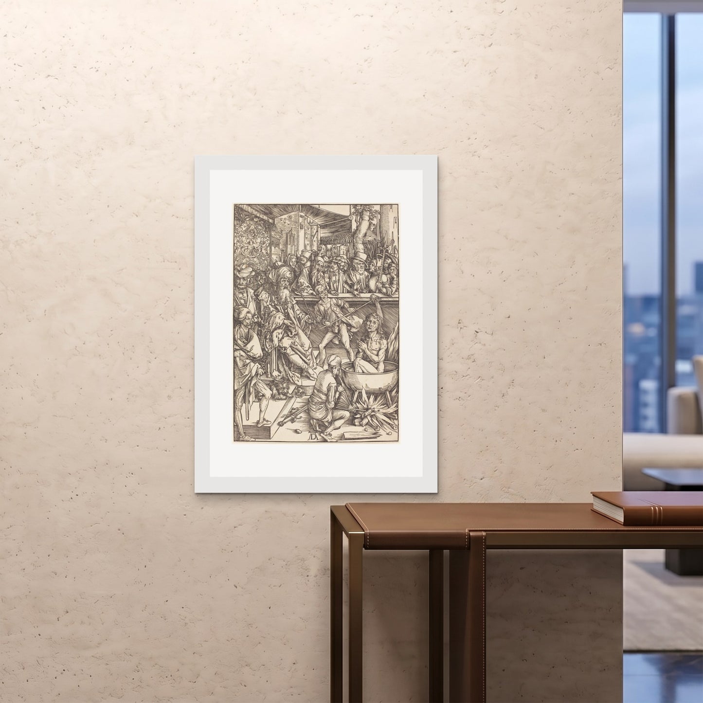 Orlonzo - FRAMED PRINT WHITE 28x4070x100cm ROOM