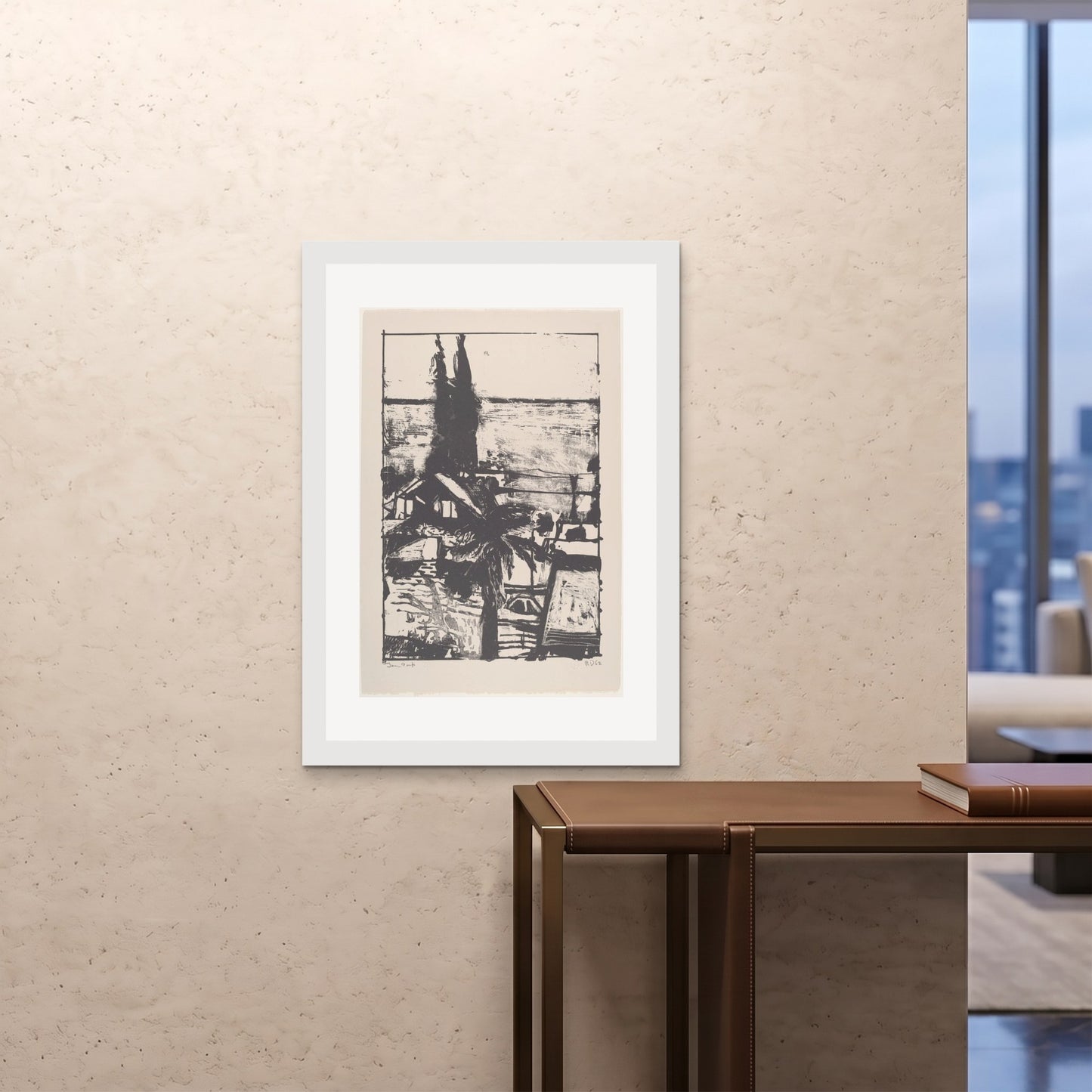 Orlonzo - FRAMED PRINT WHITE 28x4070x100cm ROOM