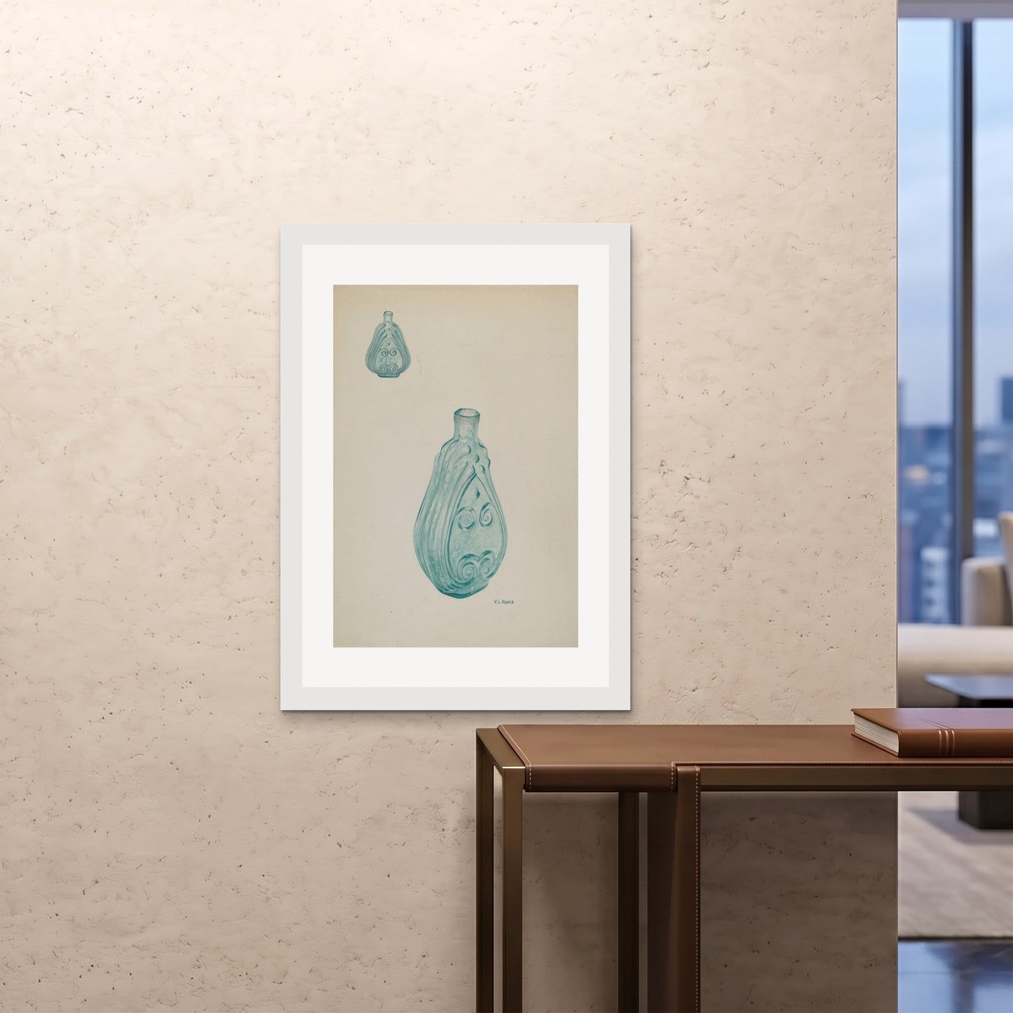 Orlonzo - FRAMED PRINT WHITE 28x4070x100cm ROOM