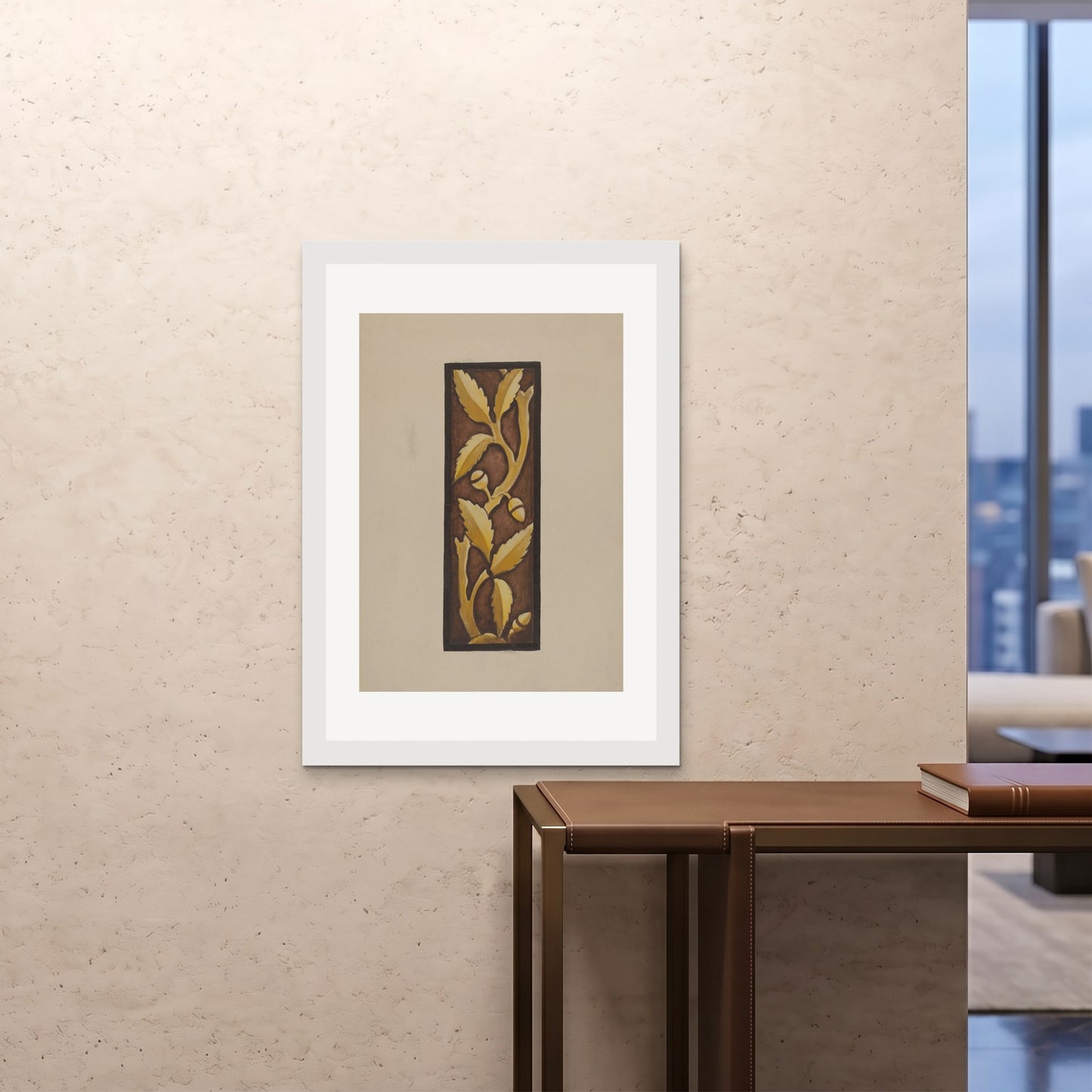 Orlonzo - FRAMED PRINT WHITE 28x4070x100cm ROOM