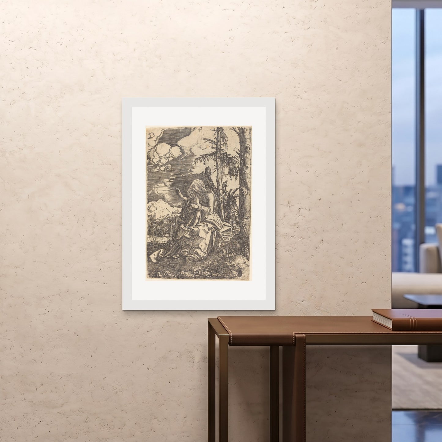 Orlonzo - FRAMED PRINT WHITE 28x4070x100cm ROOM