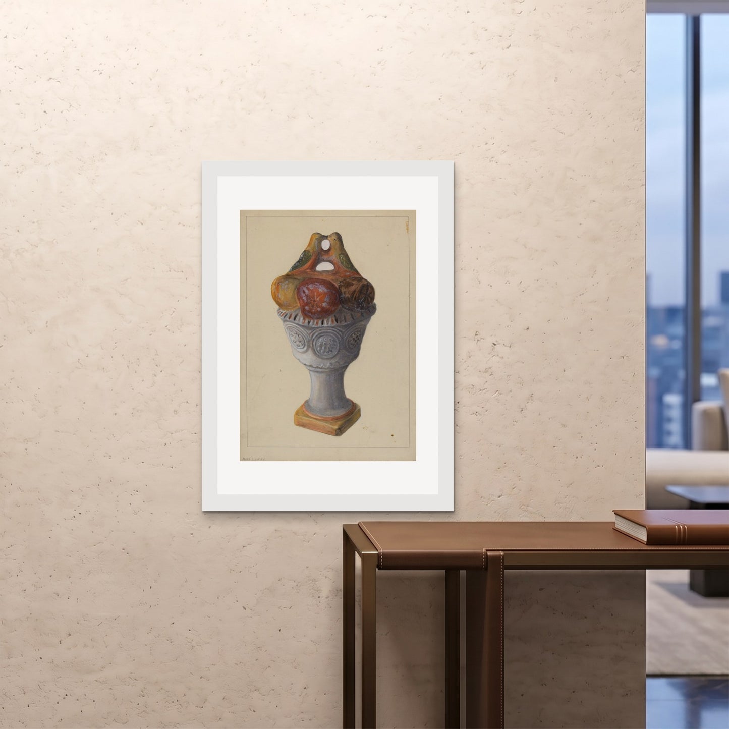 Orlonzo - FRAMED PRINT WHITE 28x4070x100cm ROOM