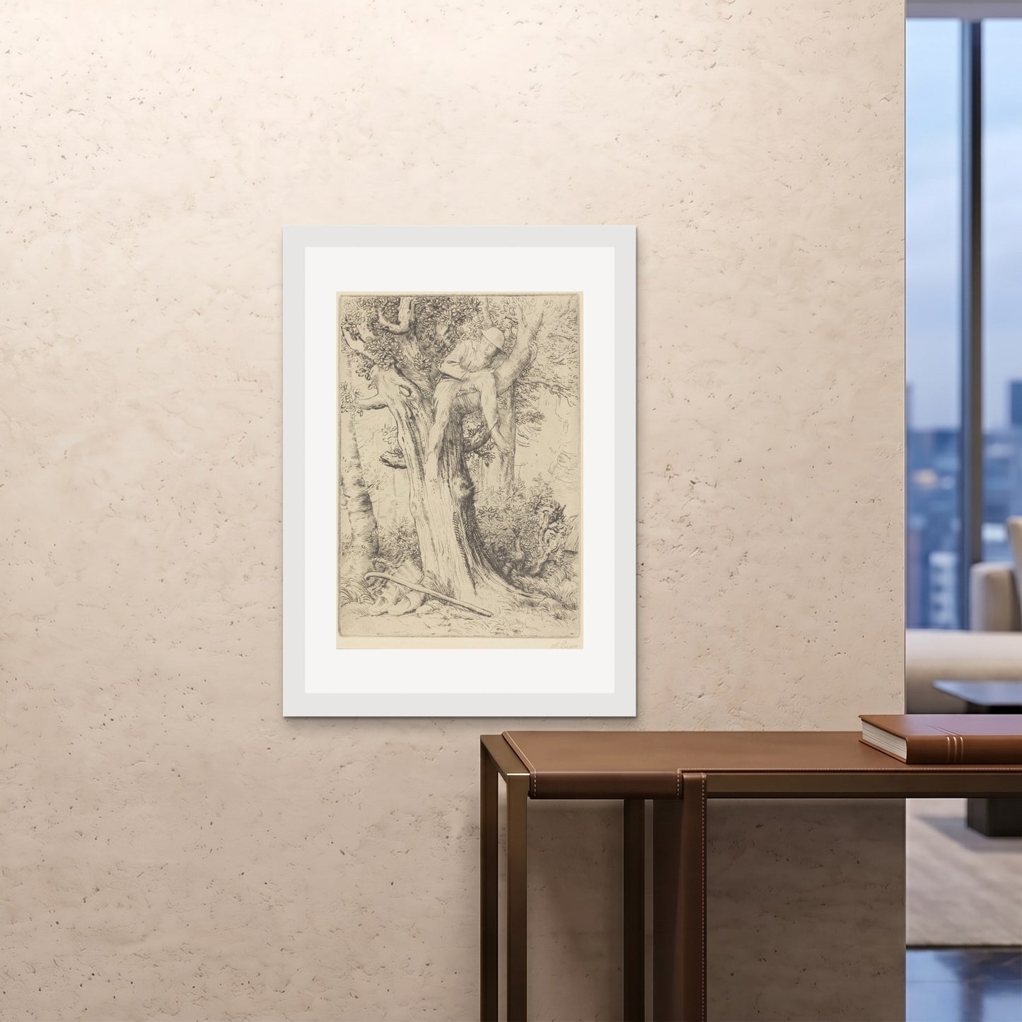 Orlonzo - FRAMED PRINT WHITE 28x4070x100cm ROOM