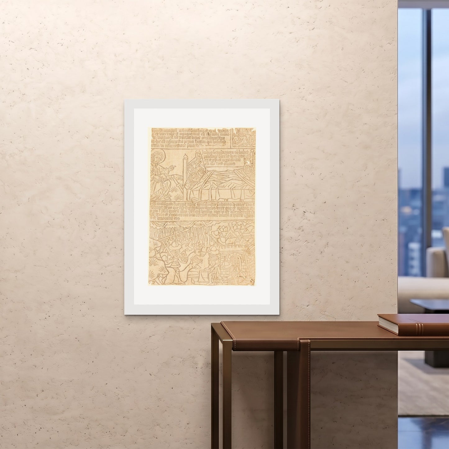 Orlonzo - FRAMED PRINT WHITE 28x4070x100cm ROOM