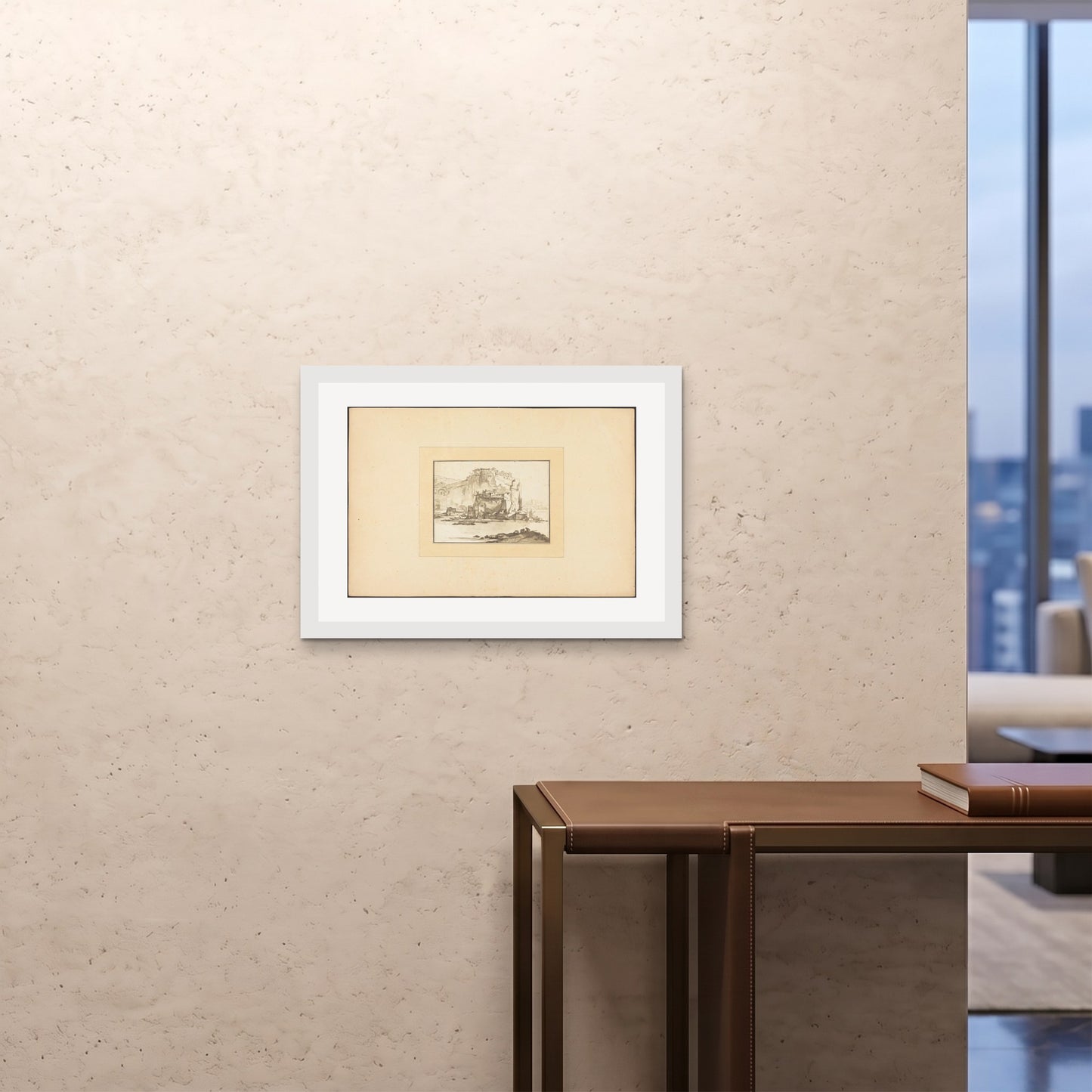 Orlonzo - FRAMED PRINT WHITE 7050cm2820 ROOM