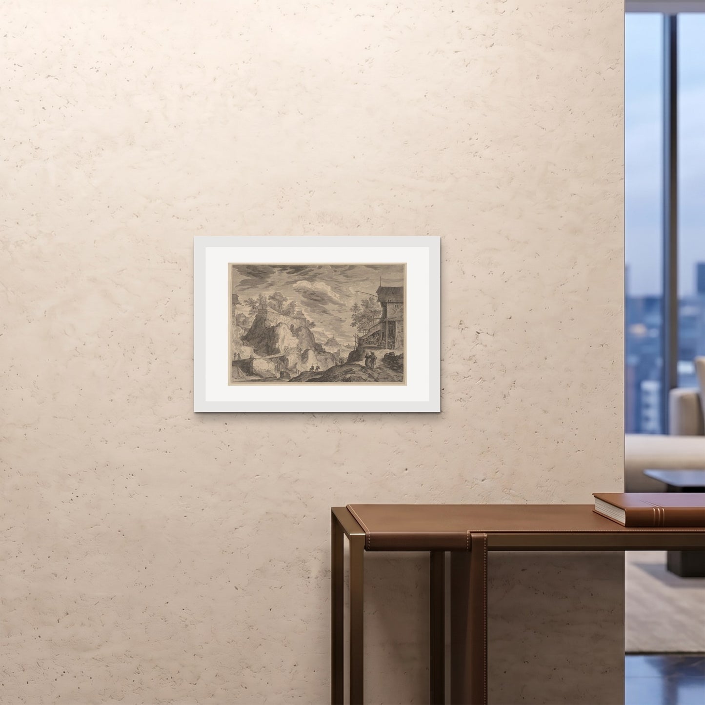 Orlonzo - FRAMED PRINT WHITE 7050cm2820 ROOM