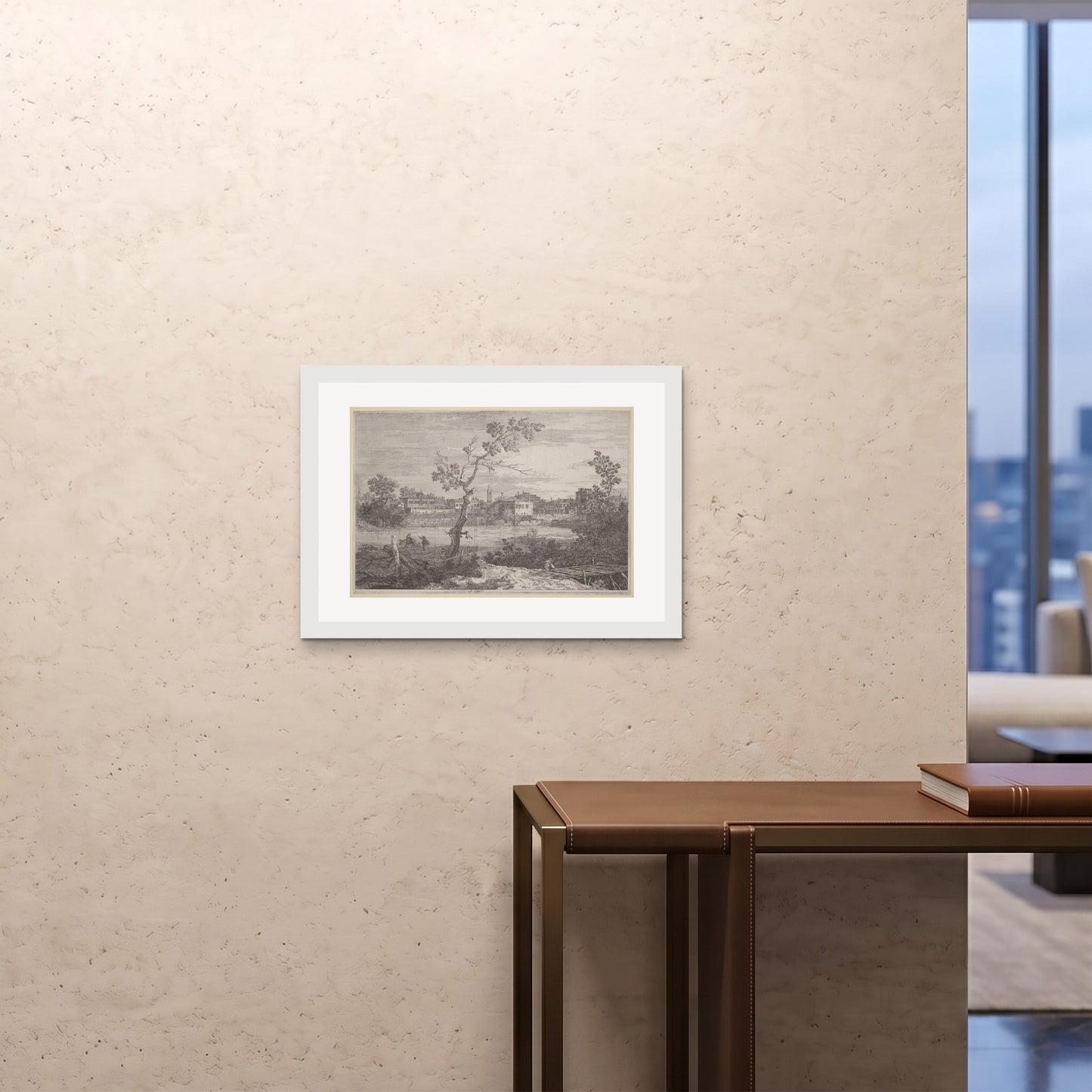 Orlonzo - FRAMED PRINT WHITE 7050cm2820 ROOM