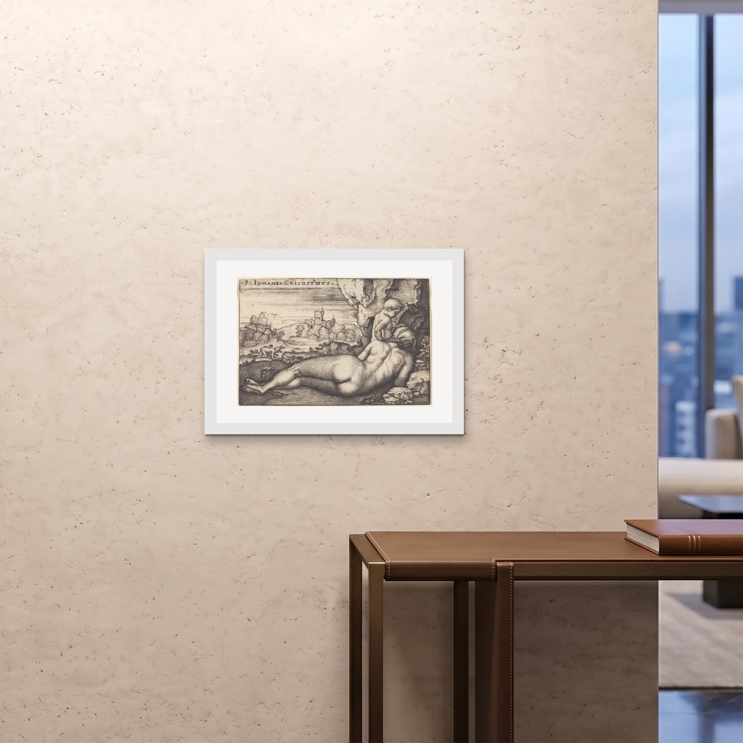 Orlonzo - FRAMED PRINT WHITE 7050cm2820 ROOM
