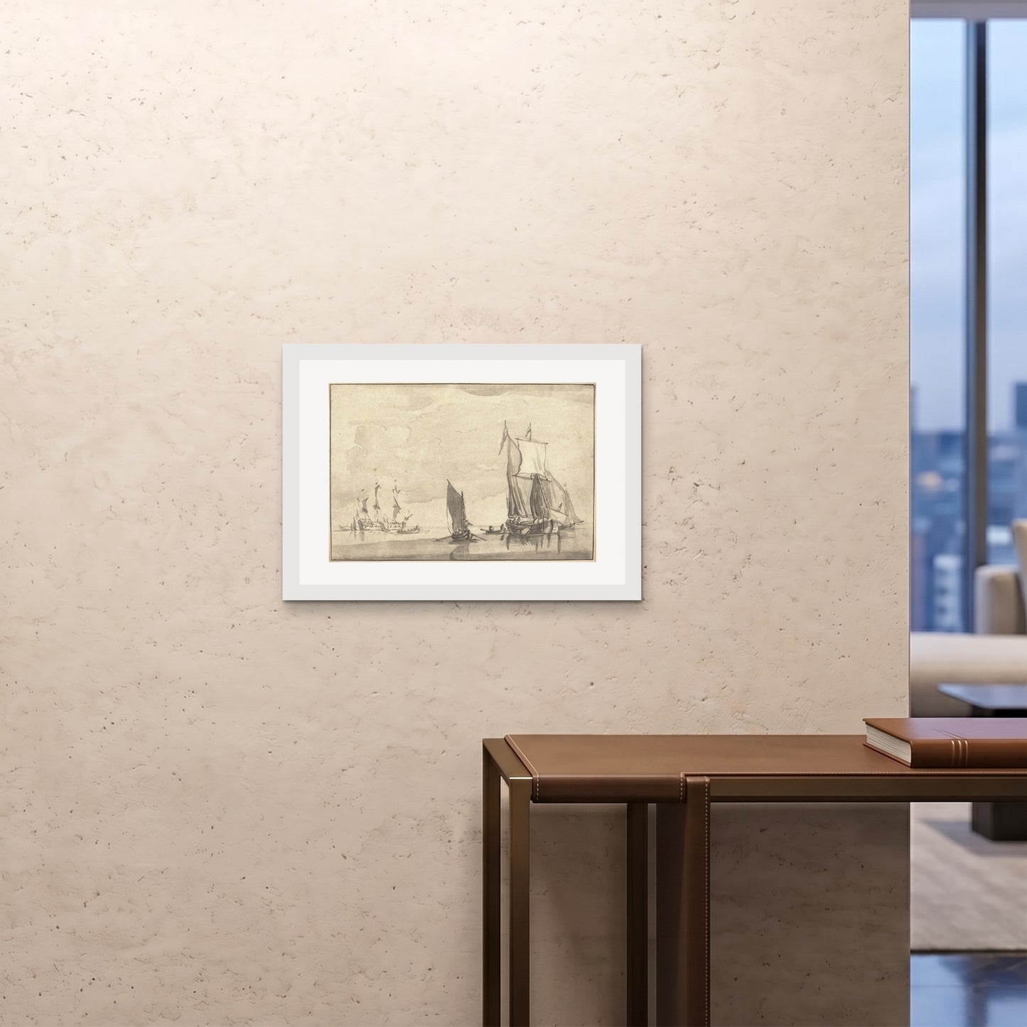 Orlonzo - FRAMED PRINT WHITE 7050cm2820 ROOM