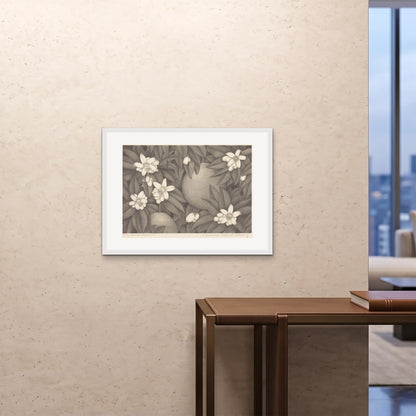 Orlonzo - FRAMED PRINT WHITE 8060cm3224 ROOM