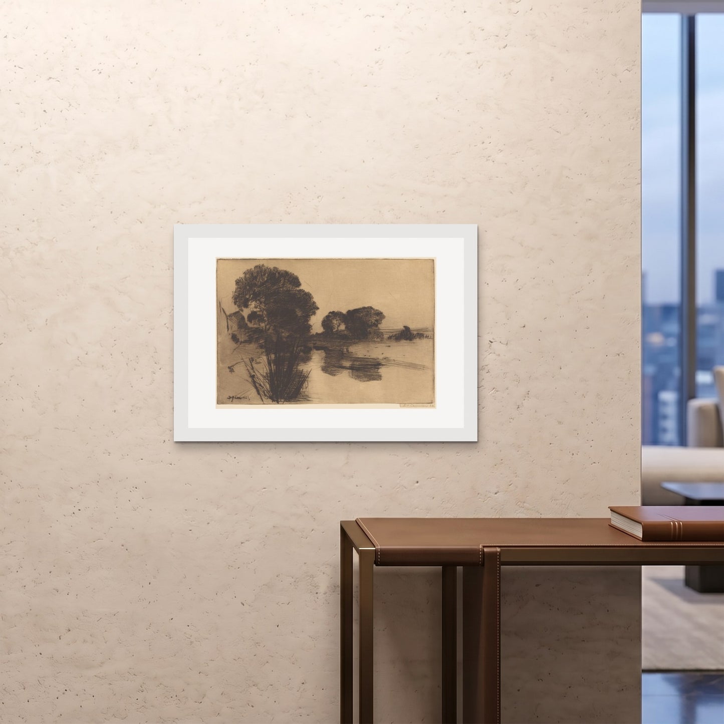 Orlonzo - FRAMED PRINT WHITE 841594cm3323 ROOM