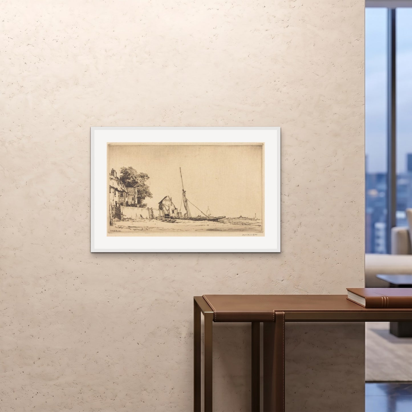 Orlonzo - FRAMED PRINT WHITE 9060cm3624 ROOM