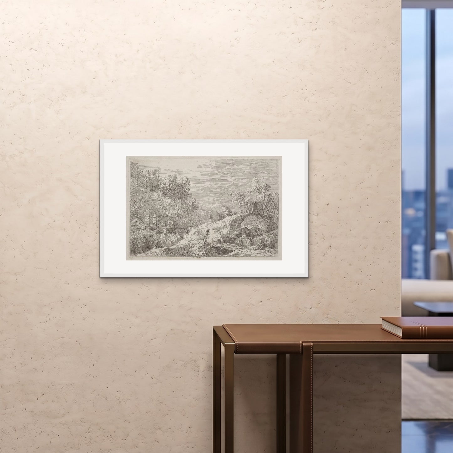 Orlonzo - FRAMED PRINT WHITE 9060cm3624 ROOM