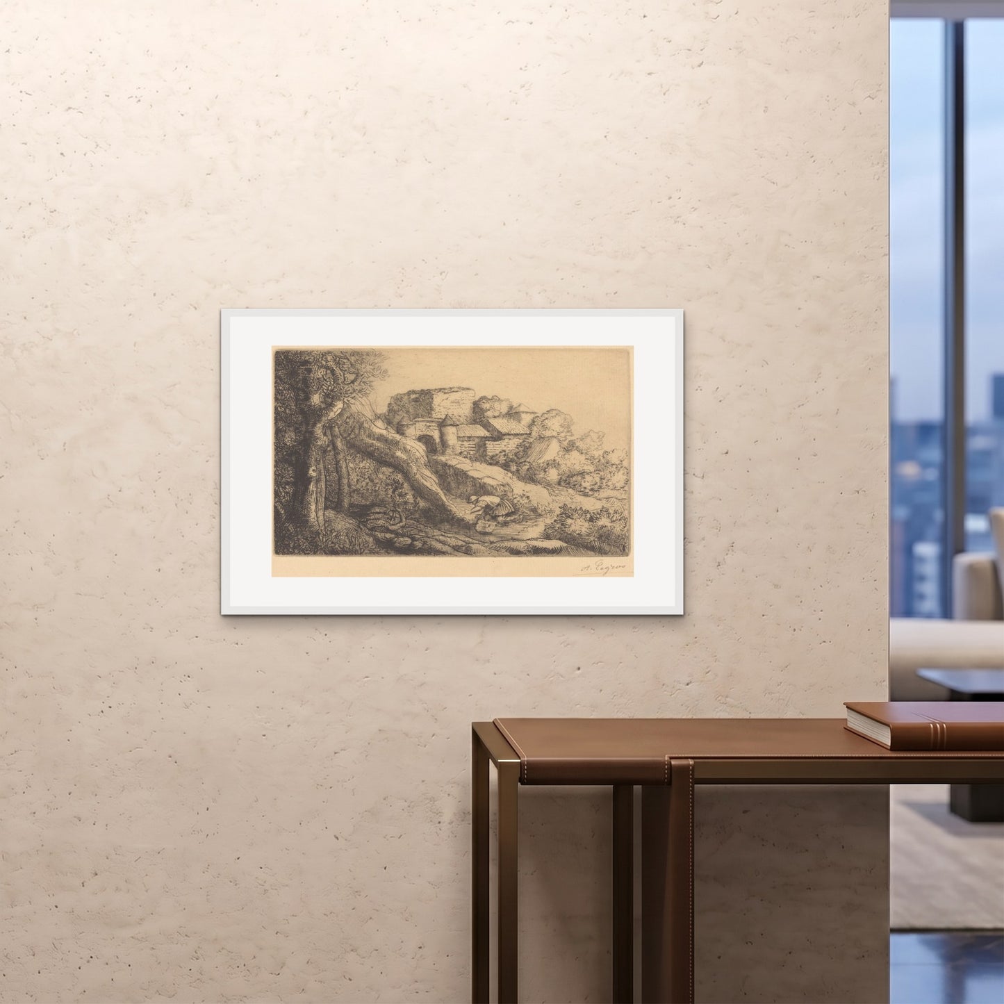 Orlonzo - FRAMED PRINT WHITE 9060cm3624 ROOM