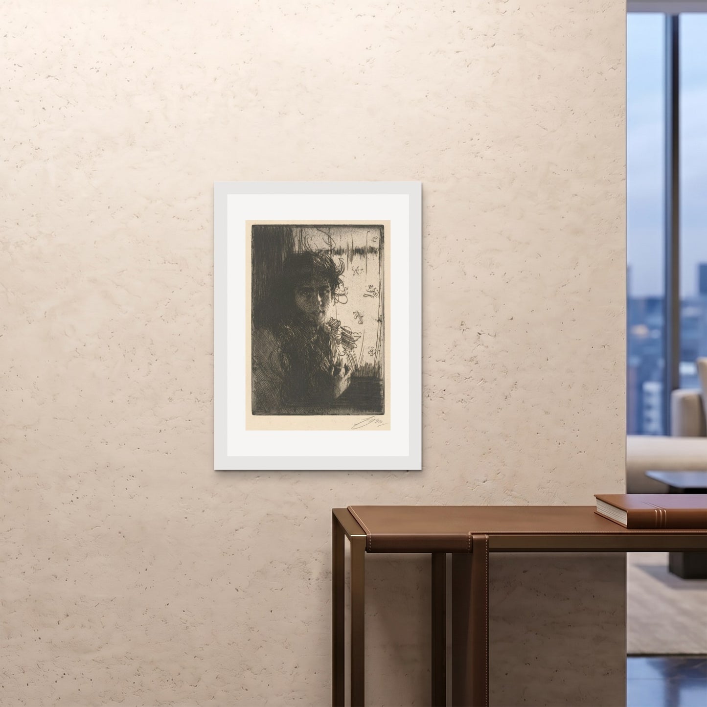 Orlonzo - FRAMED PRINT WHITE A1594x841cm ROOM