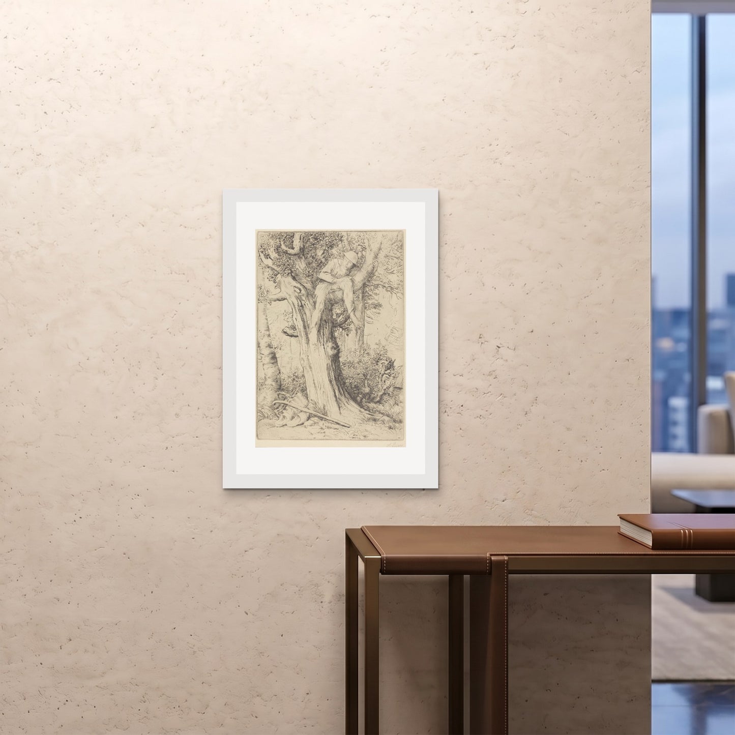 Orlonzo - FRAMED PRINT WHITE A1594x841cm ROOM