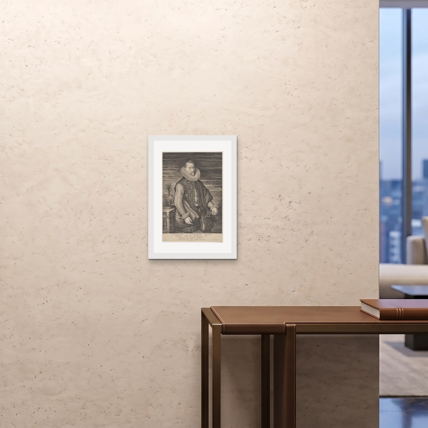 Orlonzo - FRAMED PRINT WHITE A242x594cm ROOM