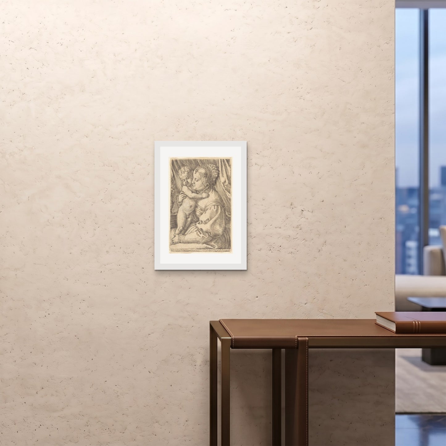 Orlonzo - FRAMED PRINT WHITE A242x594cm ROOM