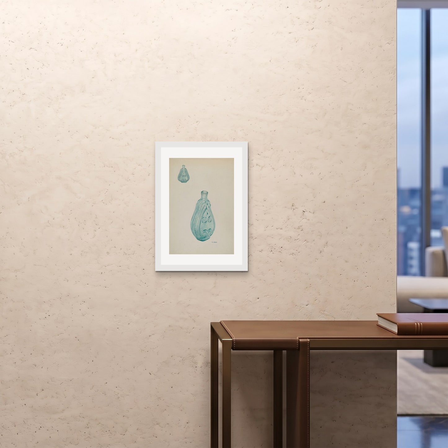 Orlonzo - FRAMED PRINT WHITE A242x594cm ROOM