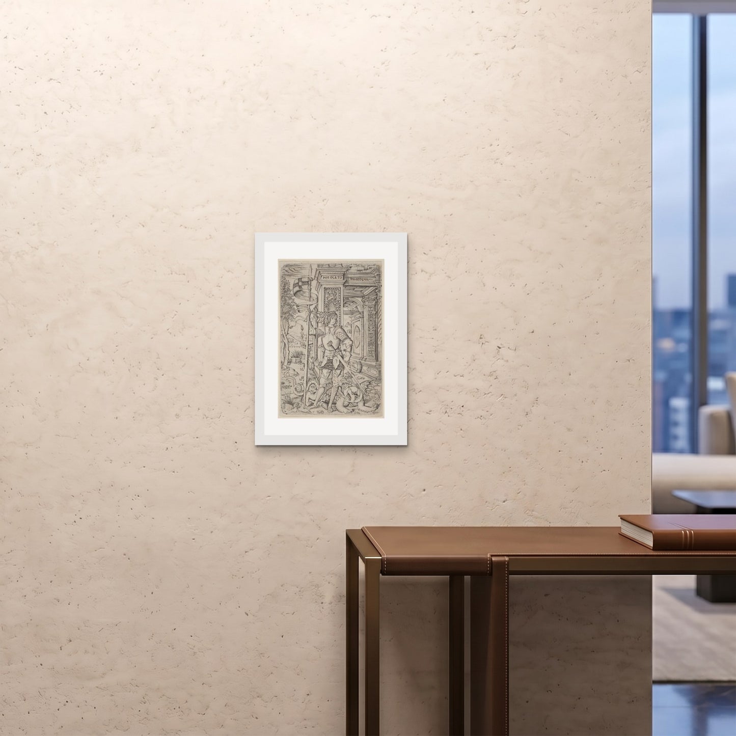 Orlonzo - FRAMED PRINT WHITE A242x594cm ROOM
