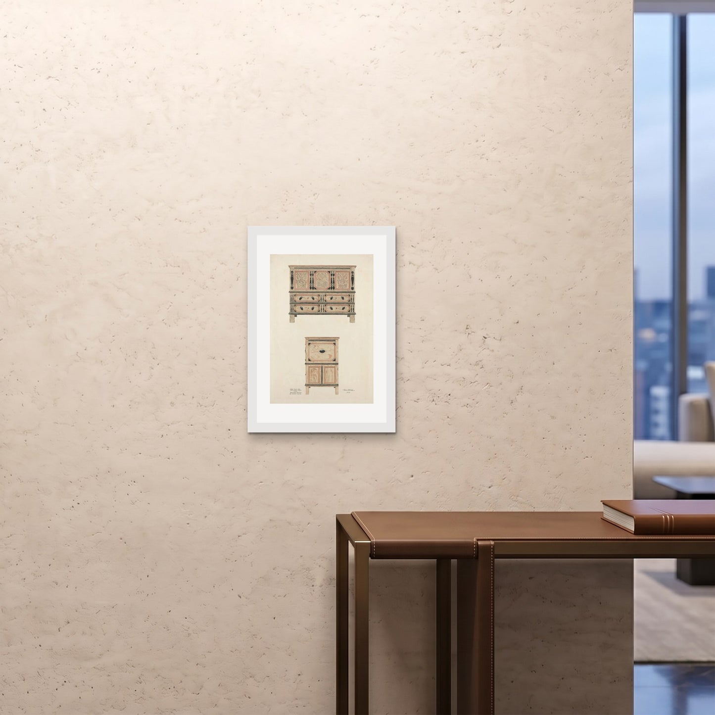 Orlonzo - FRAMED PRINT WHITE A242x594cm ROOM