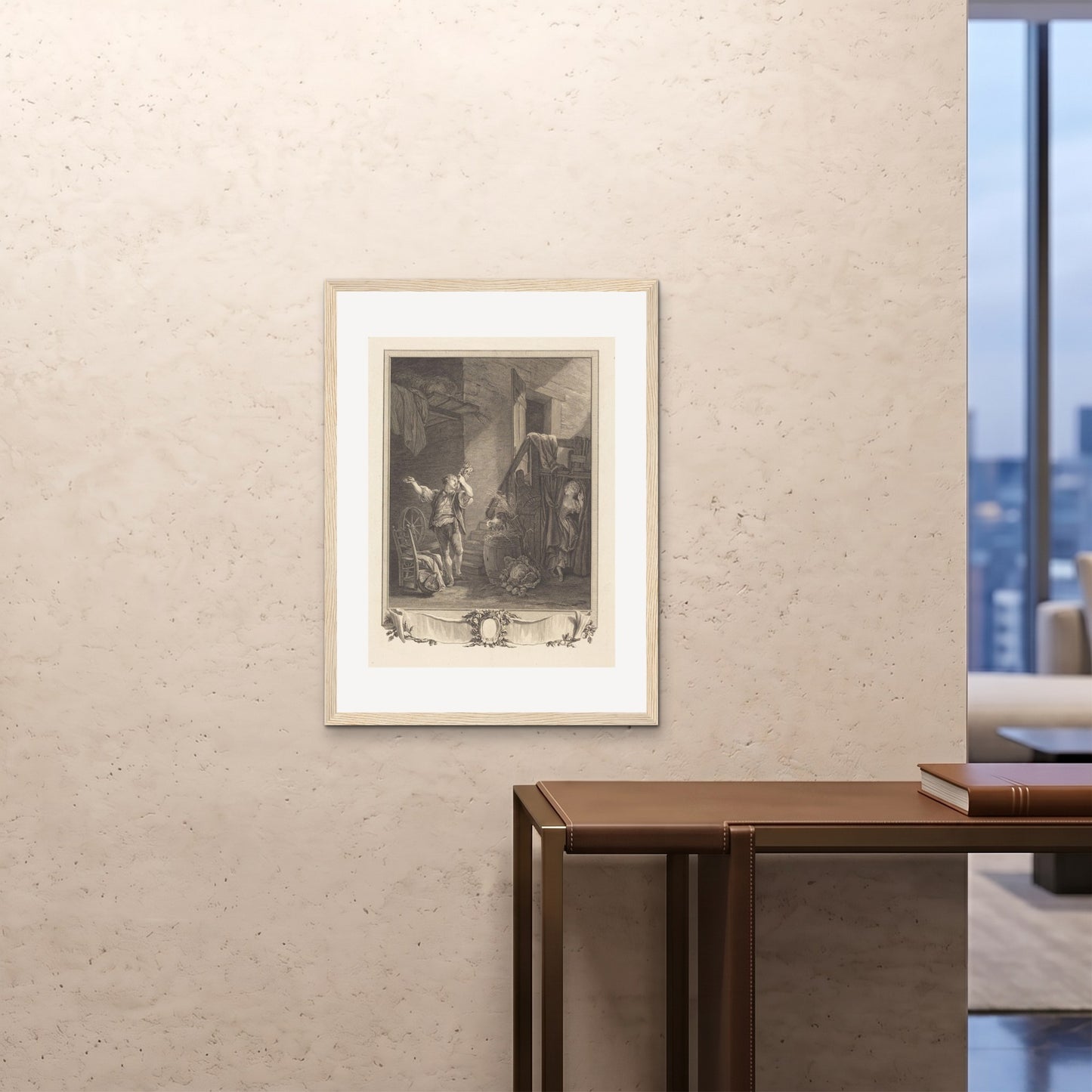 Orlonzo - FRAMED PRINT WOOD 24x3260x80cm ROOM