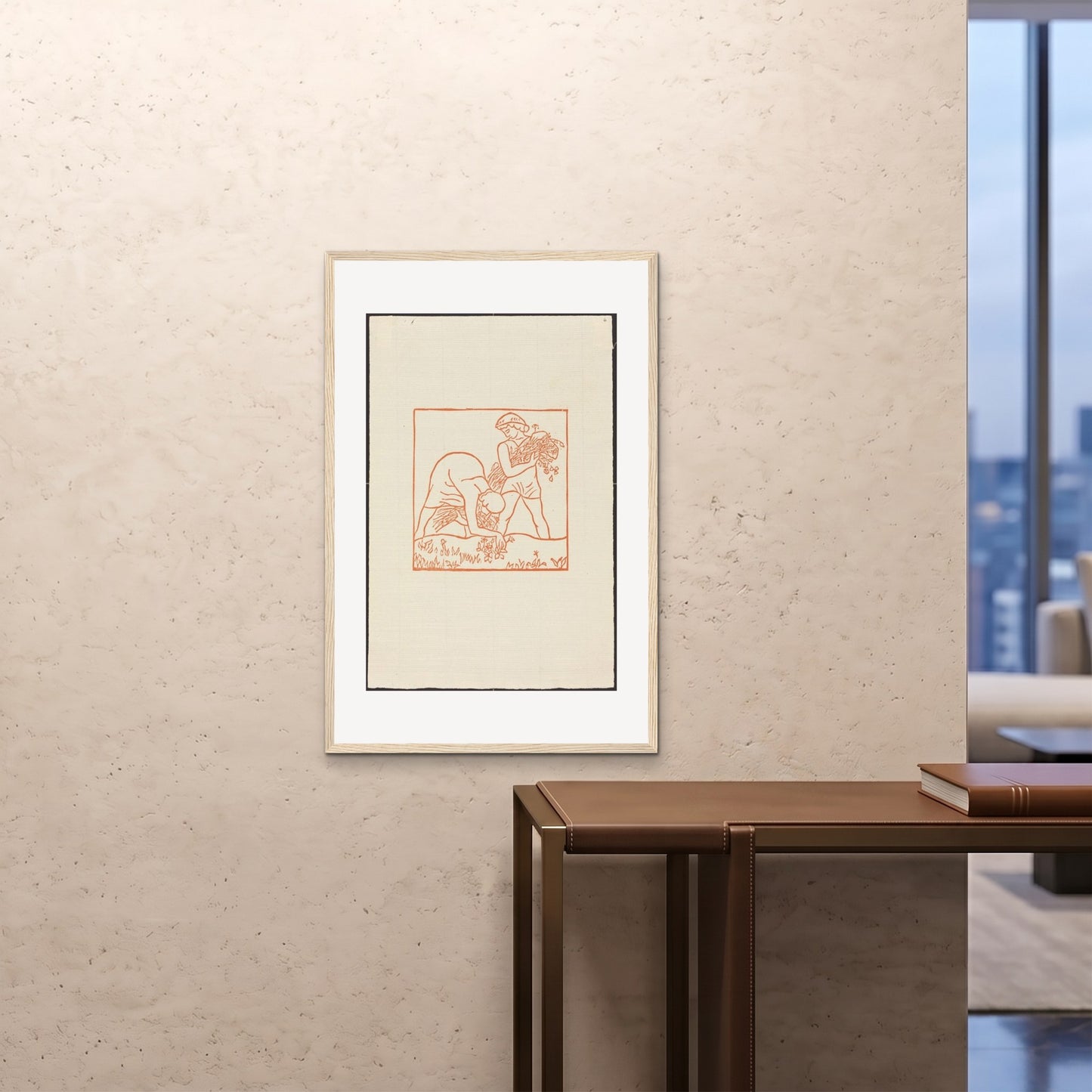 Orlonzo - FRAMED PRINT WOOD 24x3660x90cm ROOM