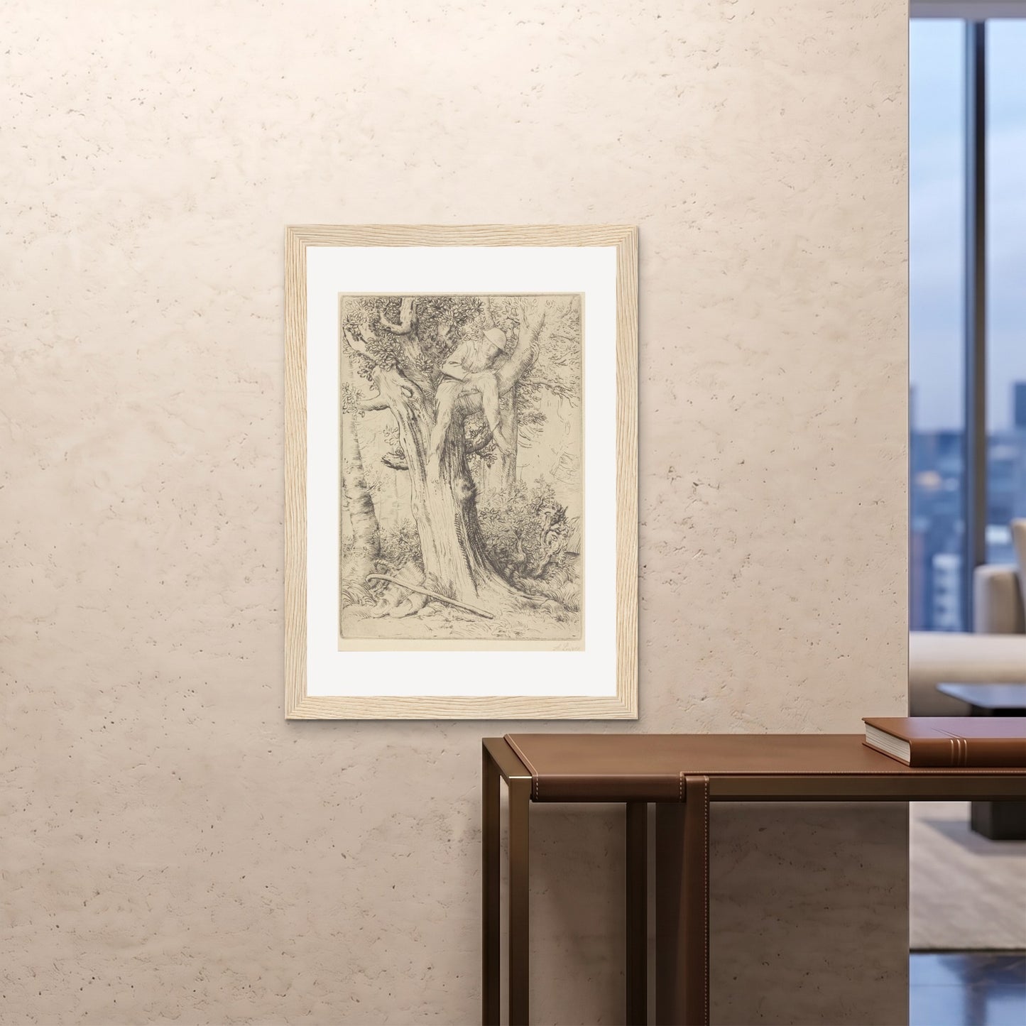 Orlonzo - FRAMED PRINT WOOD 28x4070x100cm ROOM