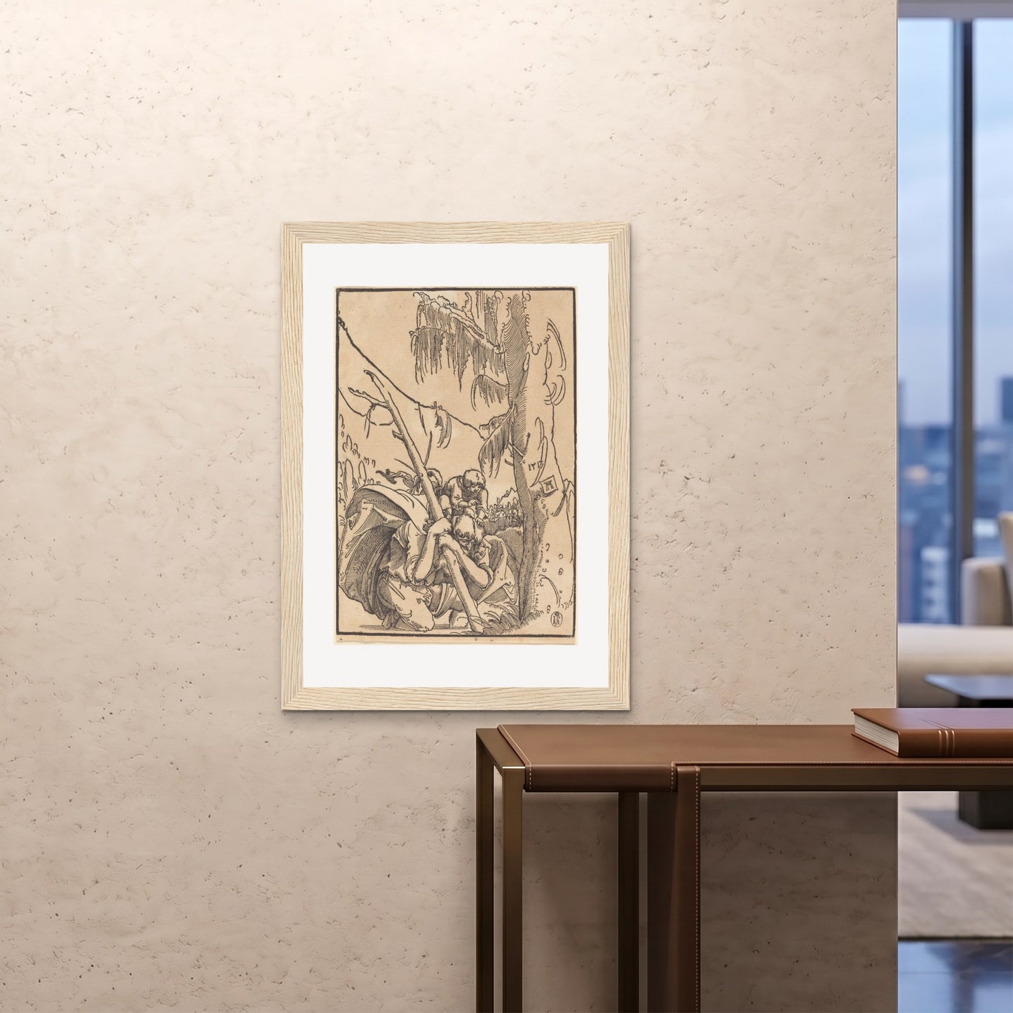 Orlonzo - FRAMED PRINT WOOD 28x4070x100cm ROOM