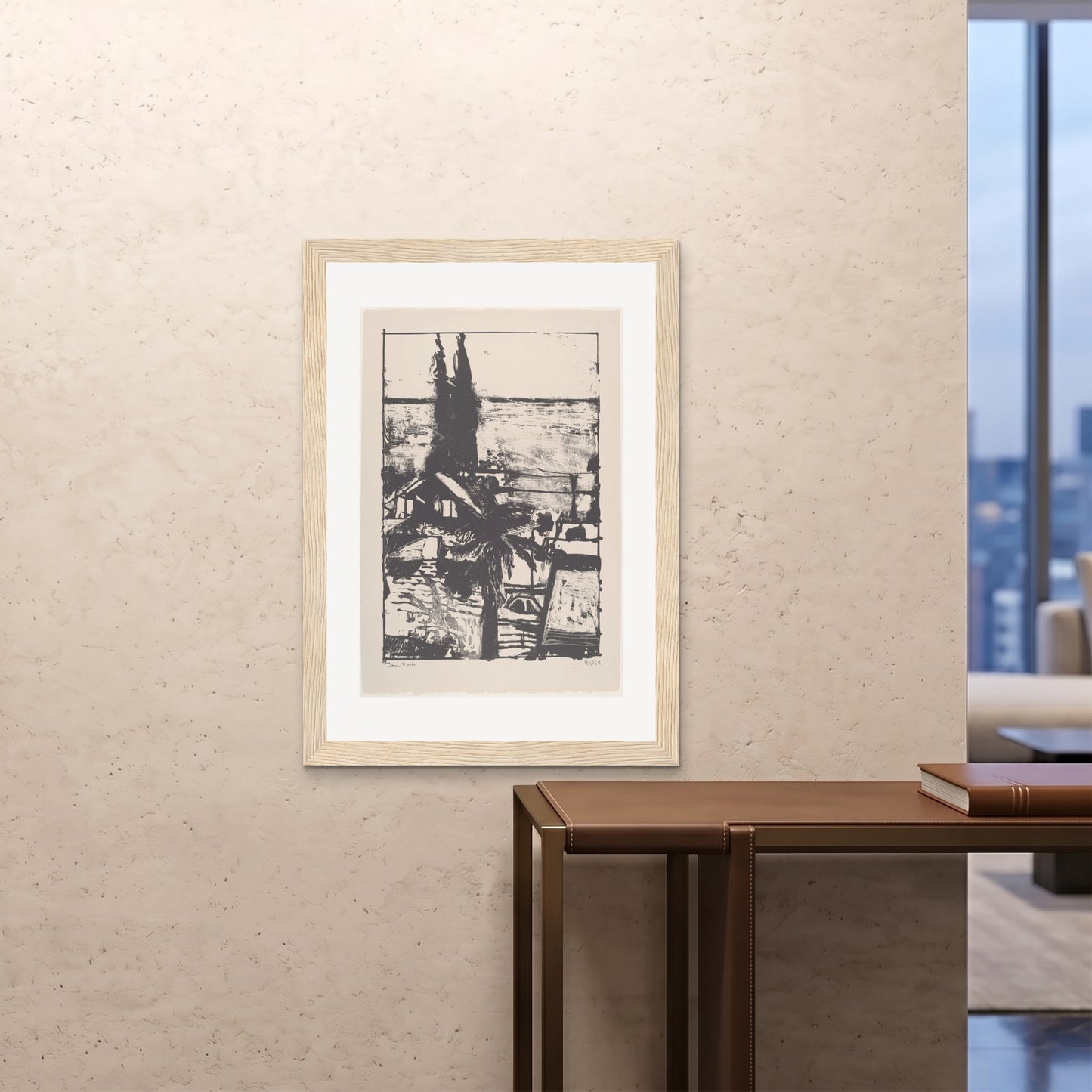 Orlonzo - FRAMED PRINT WOOD 28x4070x100cm ROOM