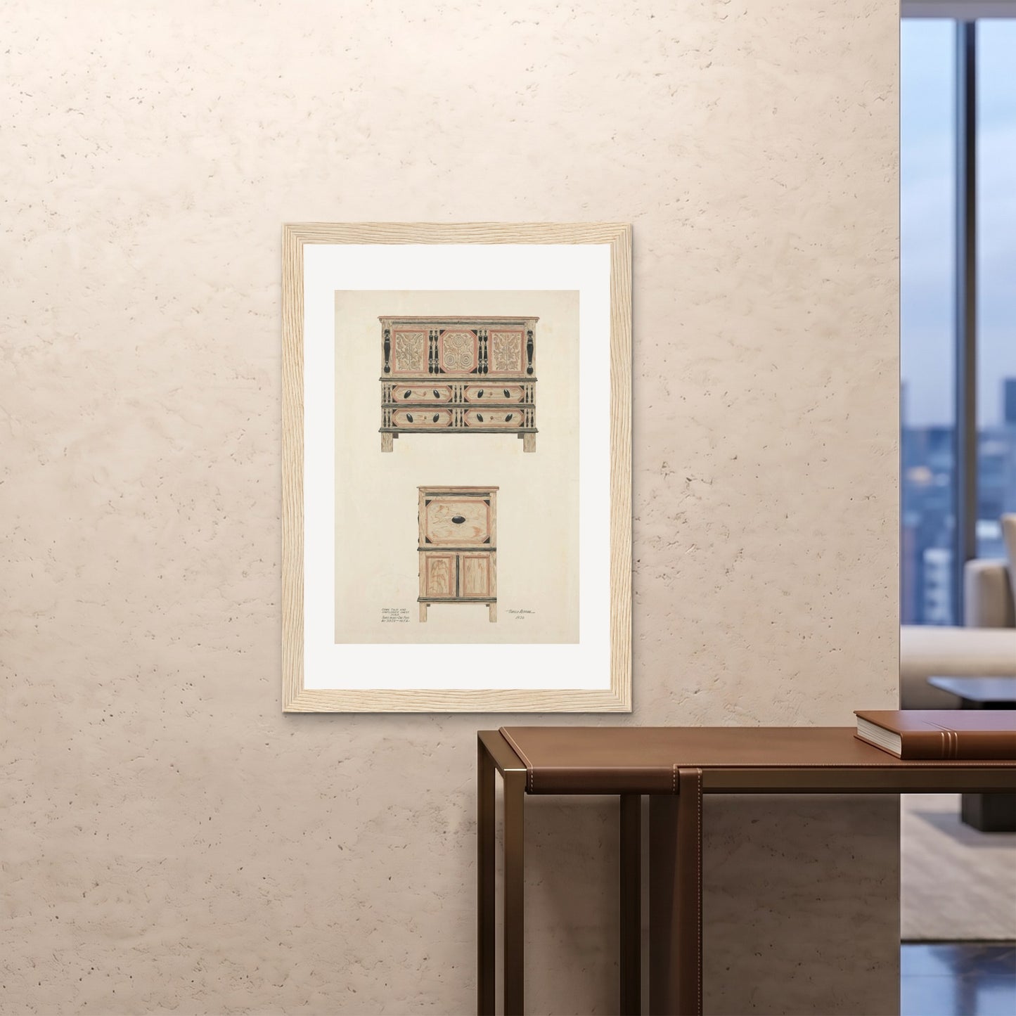Orlonzo - FRAMED PRINT WOOD 28x4070x100cm ROOM